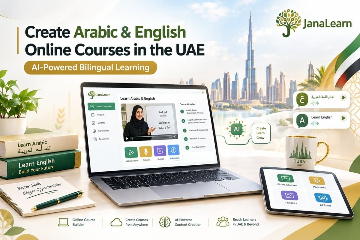 Creating Arabic and English online courses in the UAE with an AI course builder